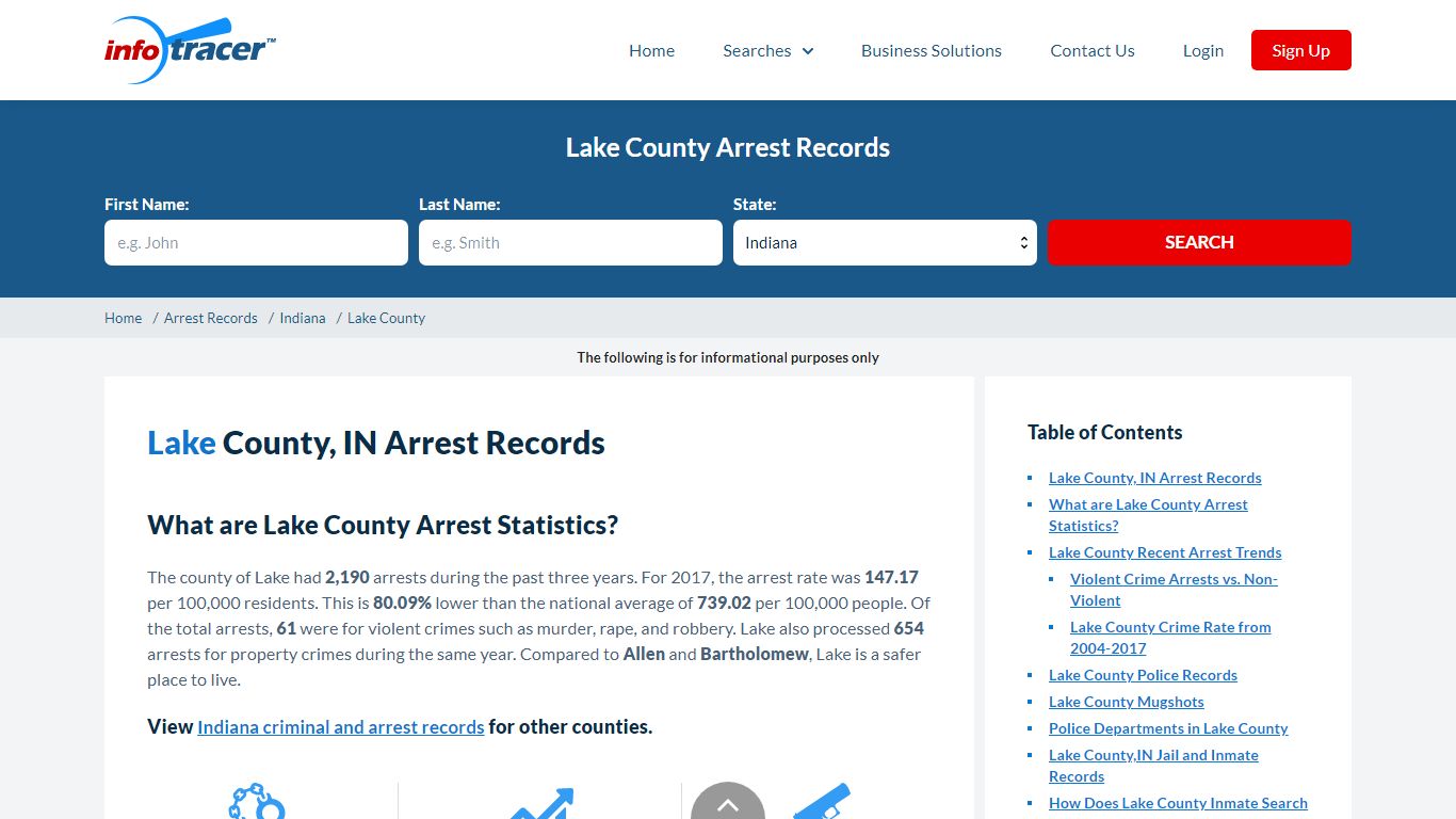 Lake County, IN Arrest Records - Infotracer.com